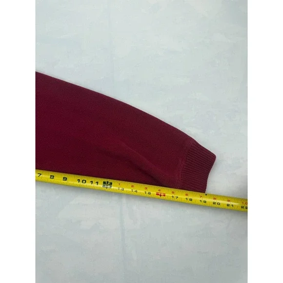 Eddie Bauer Sweater Mens Large Red Tight Knit Ribbed Hem Raglan Sleeve Pullover - Picture 8 of 8